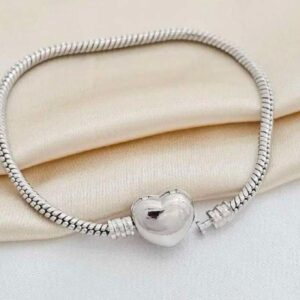 PULSERA CON BROCHE DE CORAZON RODIO