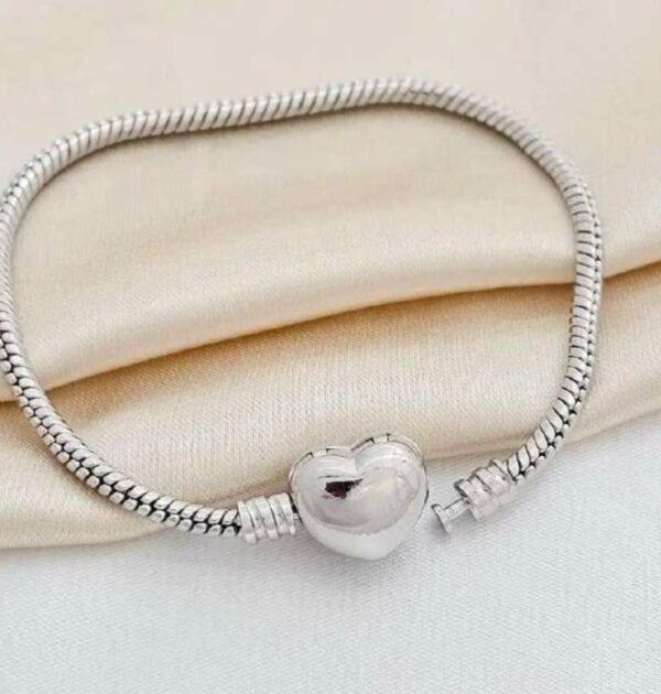 PULSERA CON BROCHE DE CORAZON RODIO