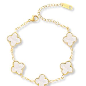 PULSERA TREBOL BLANCA