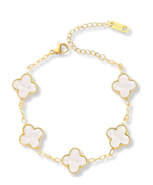 PULSERA TREBOL BLANCA